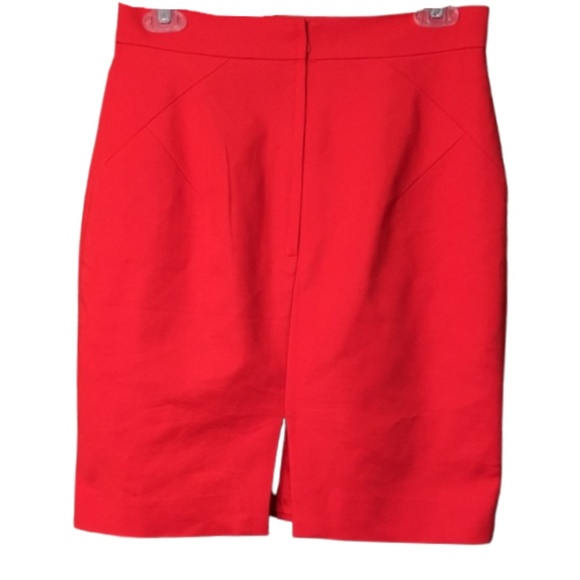 H&M Bright Red Short Mini Pencil Skirt Sz 4 - Picture 4 of 7